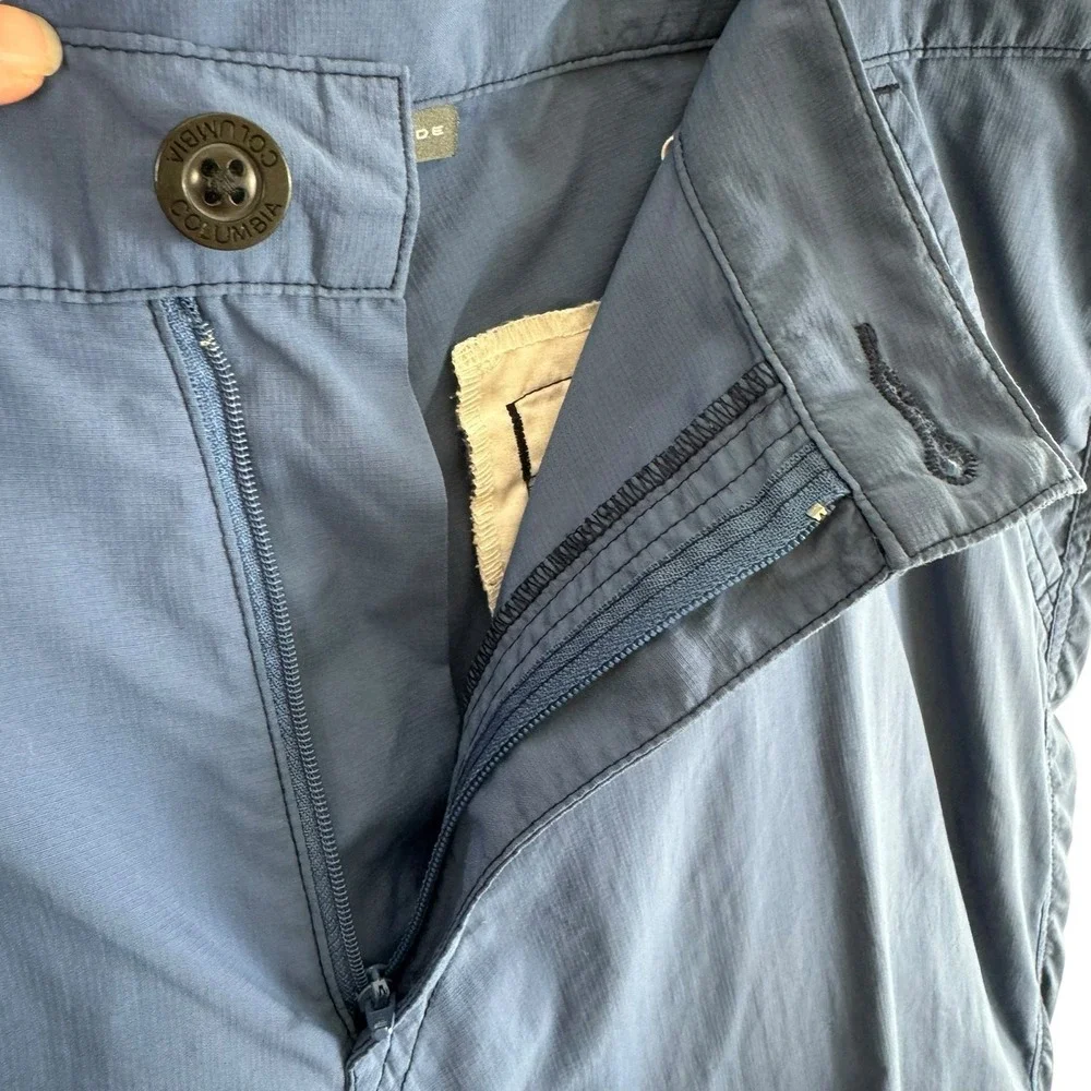 Columbia‎ Blue Omni-Shade Lightweight Nylon Shorts Pockets Men's Size 38